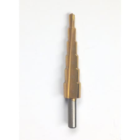 H & H Industrial Products 3/16-1/2" TiN Coated High Speed Steel Step Drill With 6 Steps 5000-0501